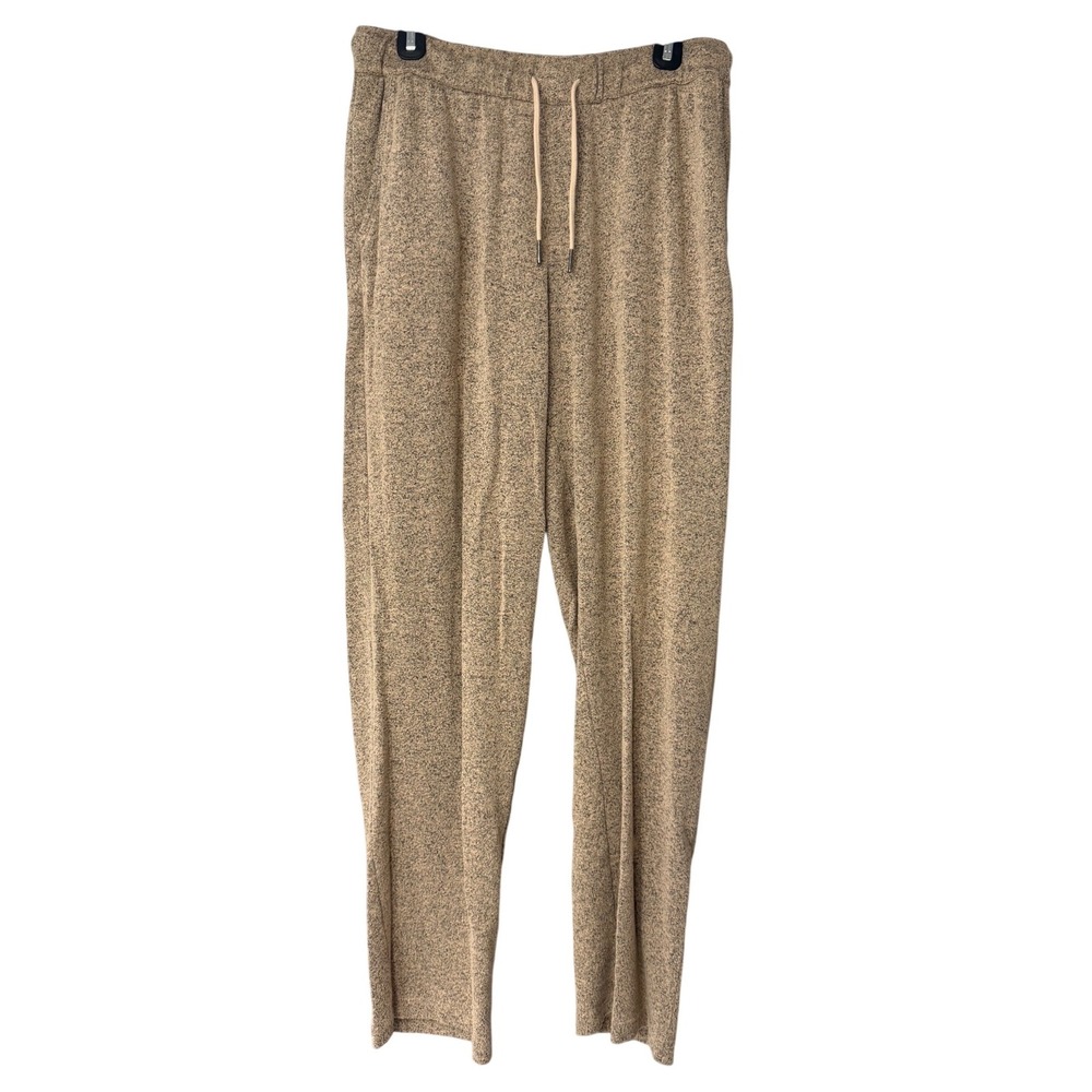 Nordstrom Womens Marled Knit Lounge Pants Tan Beige Drawstring Relaxed Medium